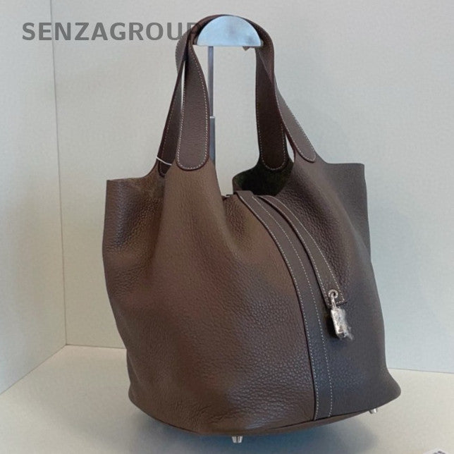 Hermes Picotin26 Top Handle Bag Shoulder Bag Gray Silver Unisex Adults Classic