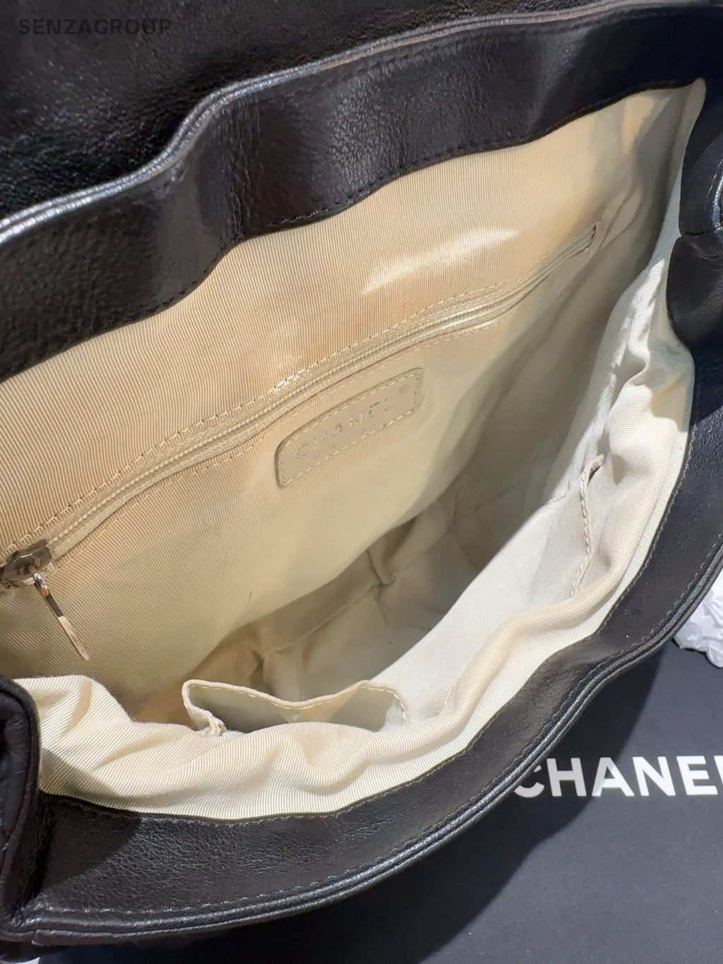 CHANEL Puffer Pumpkin Diamond Pattern Chain Shoulder bag Black Silver Women