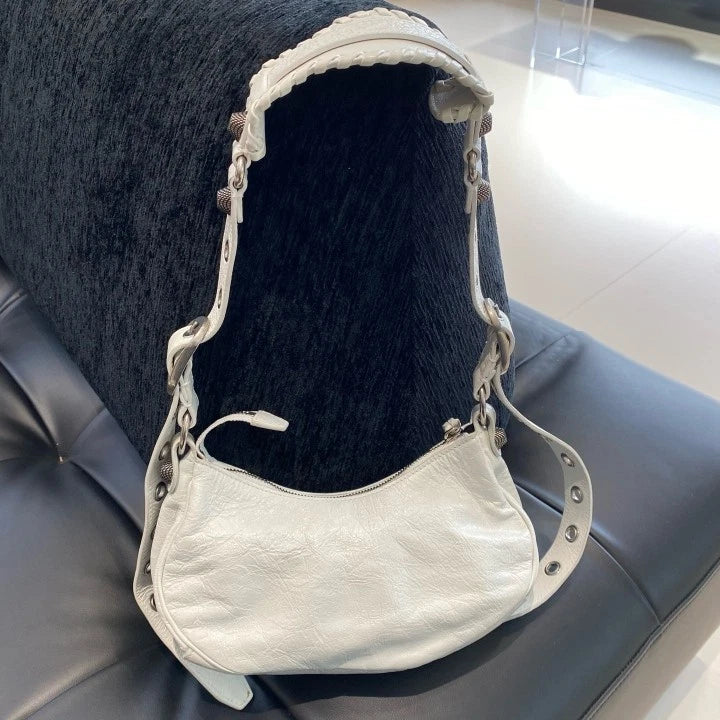 Balenciaga Le Cagole Mini Shoulder Bag White Silver Used Women Classic D