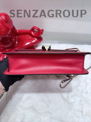 Bvlgari Serpenti Forever WOC Chain Shoulder Crossbody Bag Red Classic Women