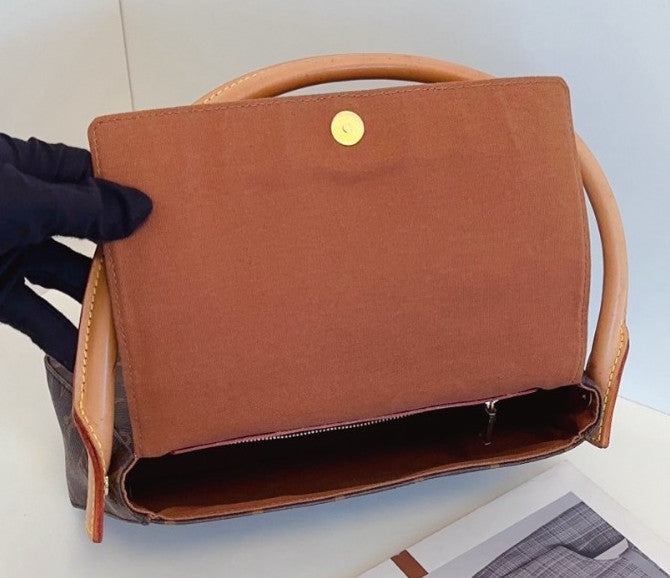 Louis Vuitton Looping PM Monogram Shoulder Handbag Women Vintage