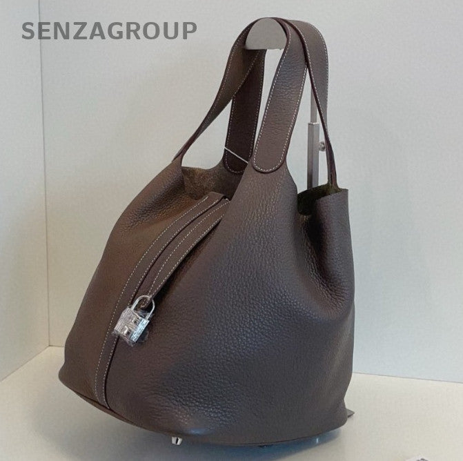 Hermes Picotin26 Top Handle Bag Shoulder Bag Gray Silver Unisex Adults Classic