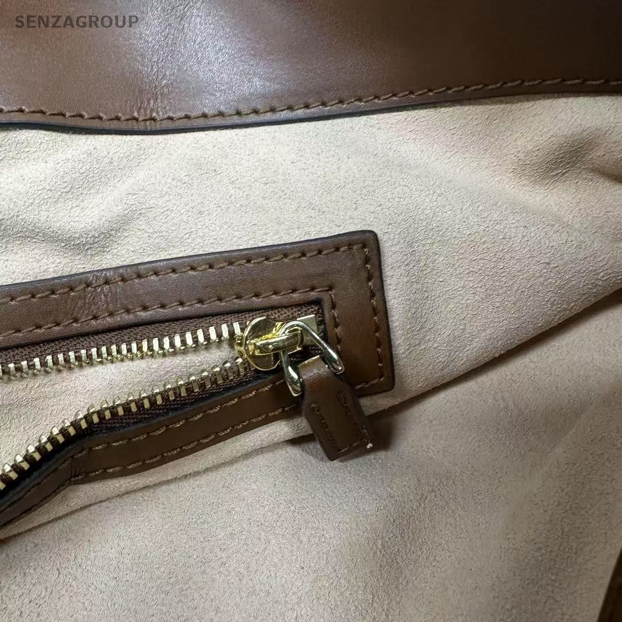 GUCCI Coated Canvas Monogram GG Handbag Shoulderbag Brown