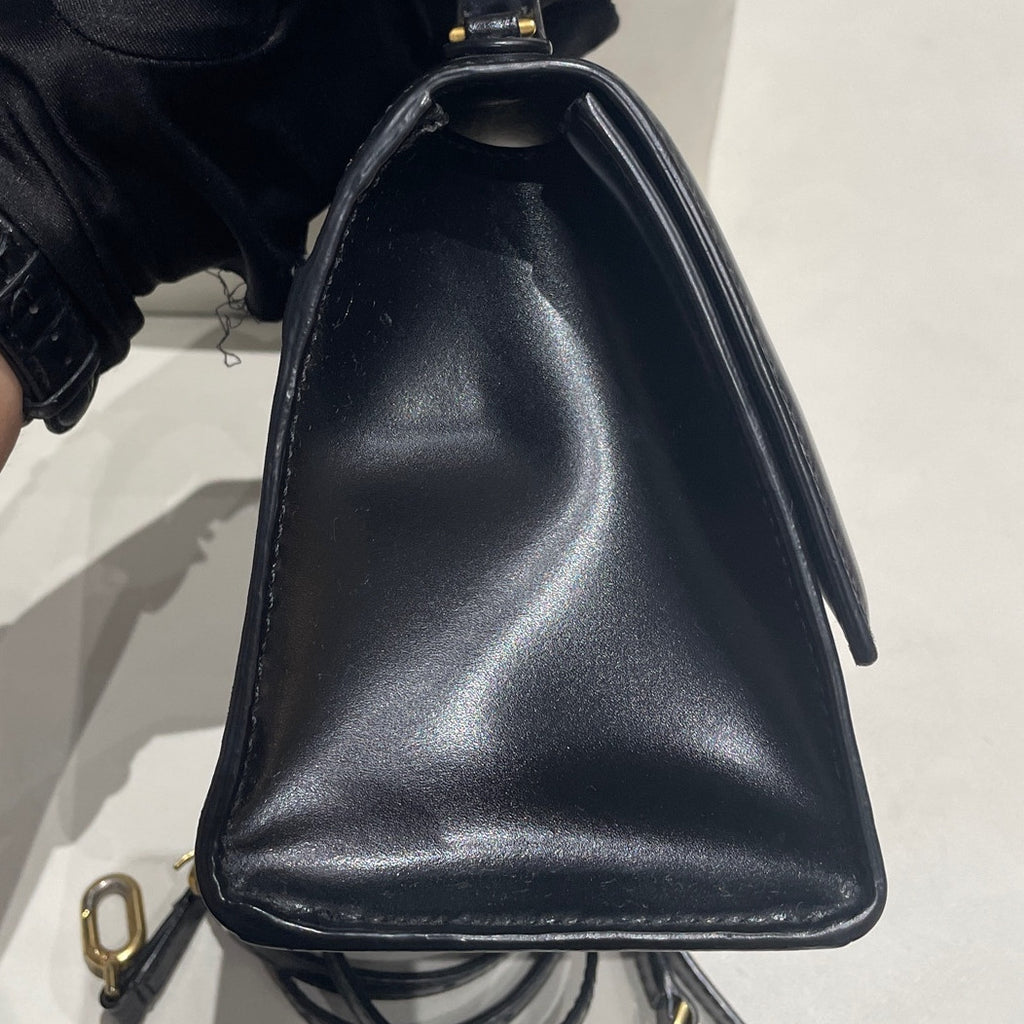 Balenciaga Small 2Way Handbag Crossbody Black Gold Classic Fashion Women