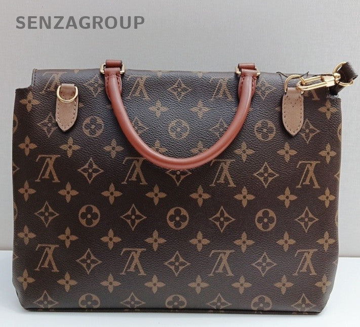 Louis Vuitton Marignan Monogram Top Handle Bag Crossbody Brown Gold Women