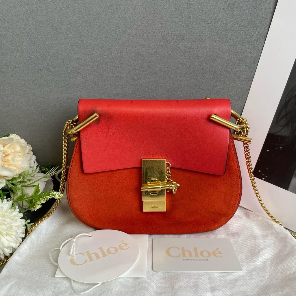Chloe Red Leather Crossbody Bag For Women