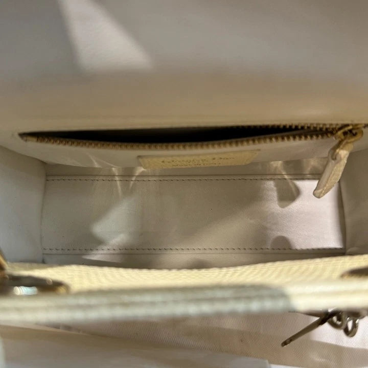 Dior Lady Dior Gold Crossbody Top Handle Excellent