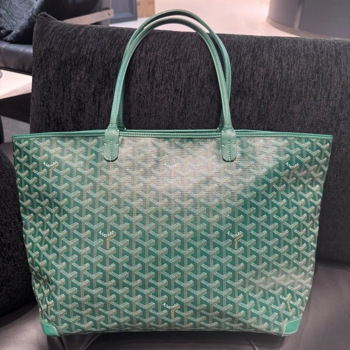 Goyard Monogram Tote MM Shoulder Bag Green Women D
