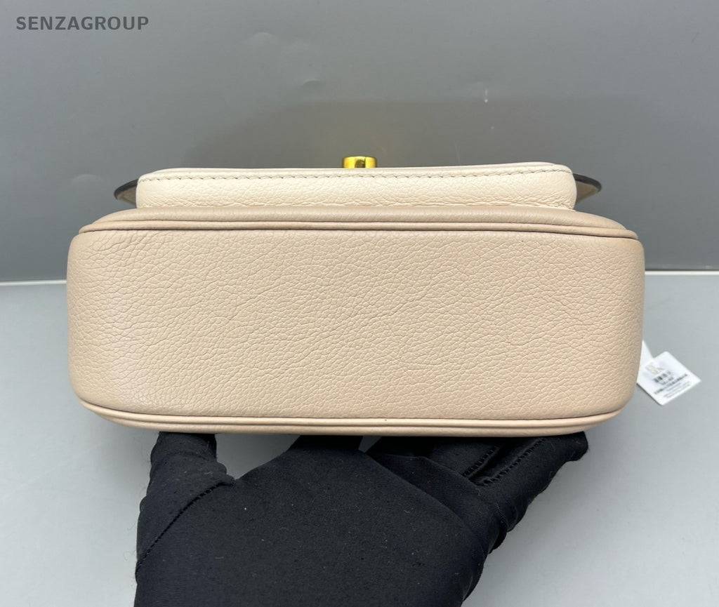 Louis Vuitton Lockme Chain Shoulder Bag Milky Tea Color Gold Women Classic