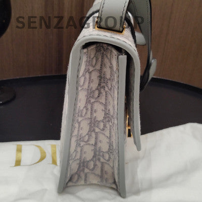 Dior Gray Gold Oblique Saddle Bag Classic Women's Shoulder Crossbody