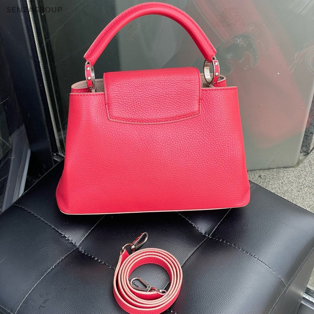 Louis Vuitton Capucines PM Top Handle 2way Shoulder Handbag Red Women