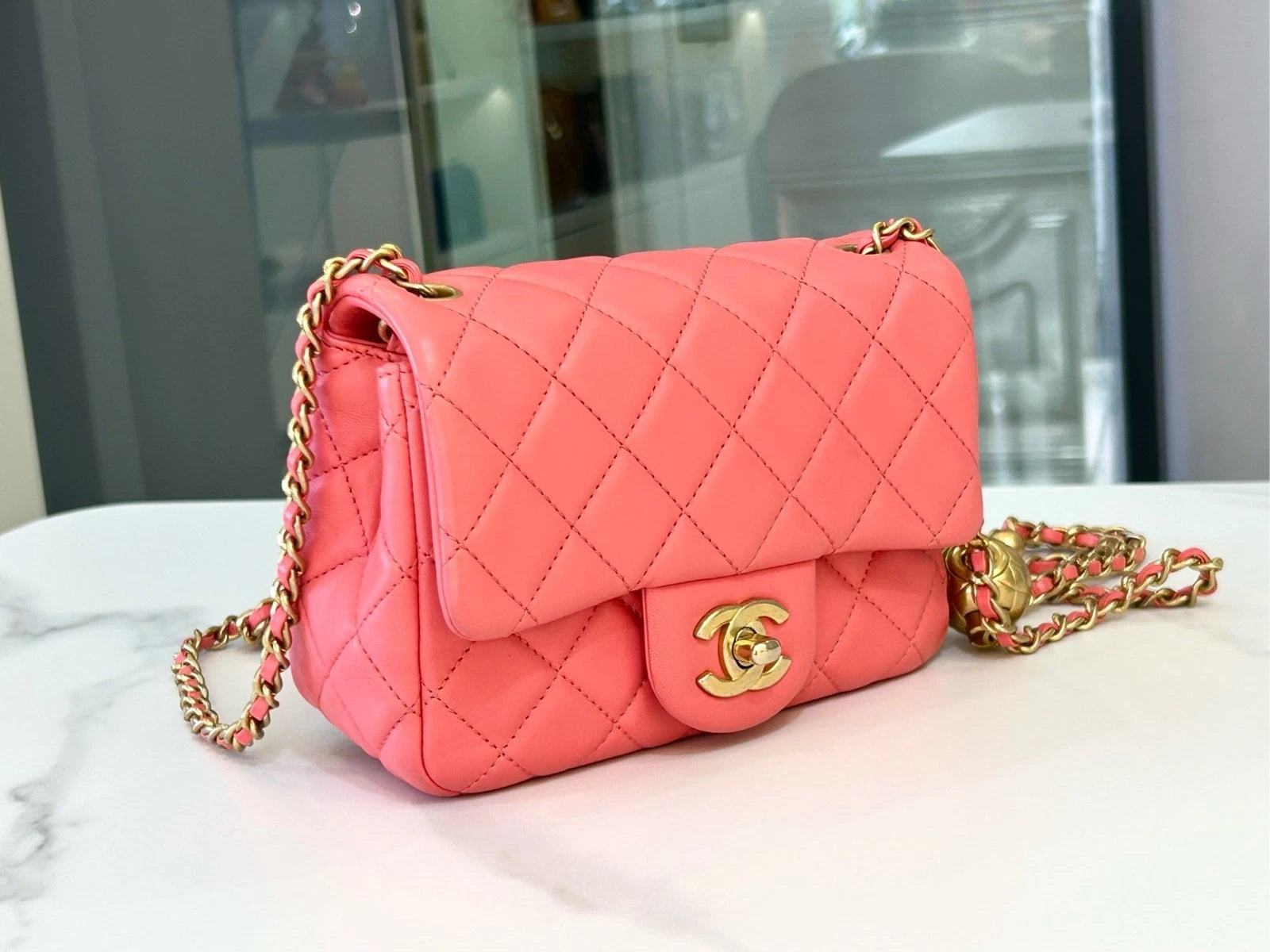 CHANEL Classic Flap Pink Lambskin Crossbody For Women
