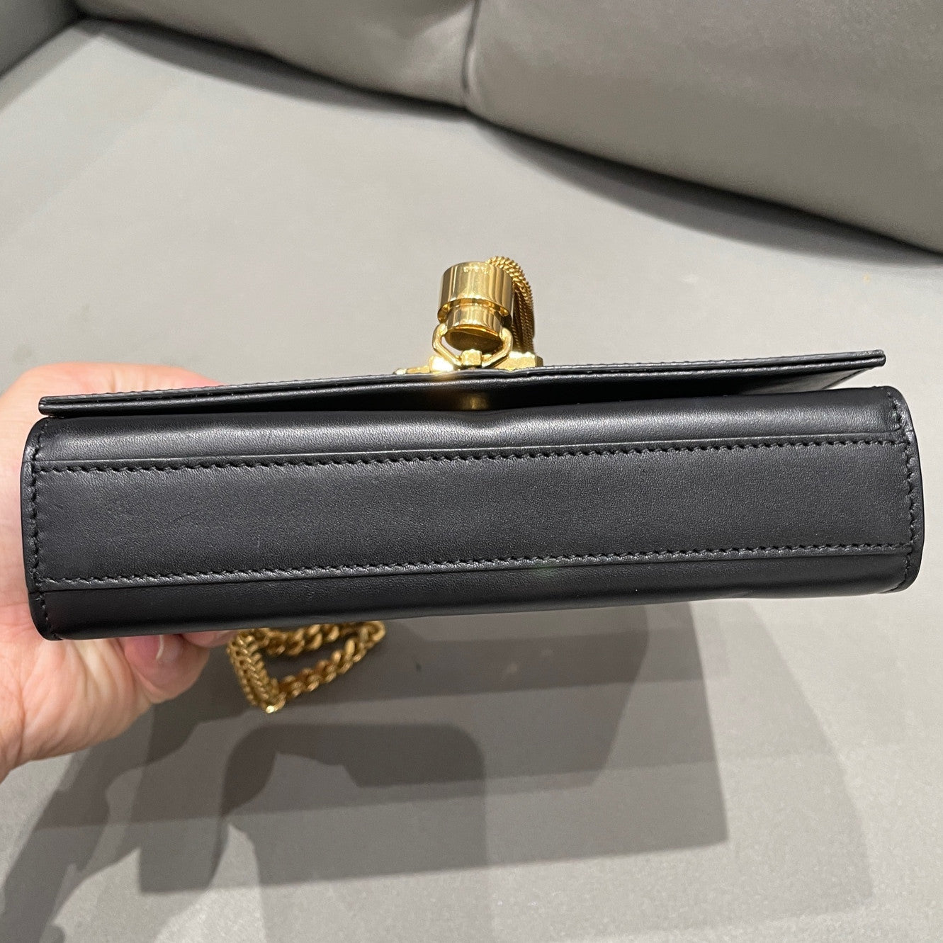 Saint Laurent YSL Tassel Chain Shoulder Crossbody Bag Black Gold Classic