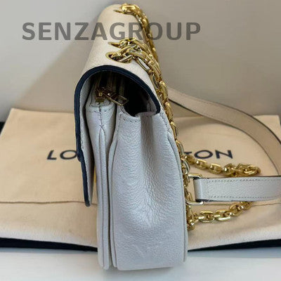 Louis Vuitton Marceau Monogram Chain Shoulder Crossbody Bag Women White Gold