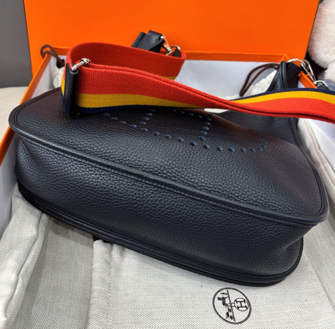 Hermes Evelyne31 Shoulder Bag Crossbody Black Silver Used Women Classic Fashion