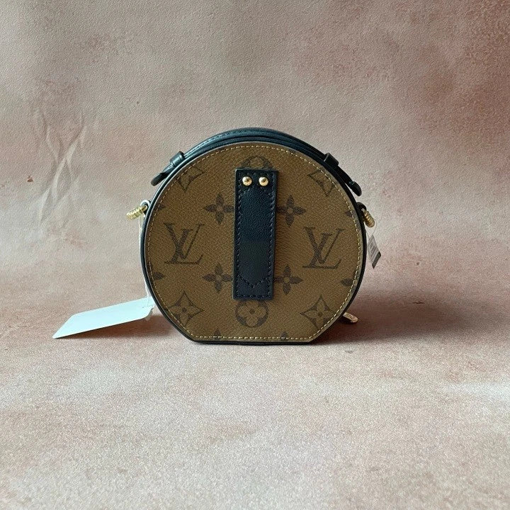 Louis Vuitton Mini Monogram Canvas Leather Round Crossbody For Women