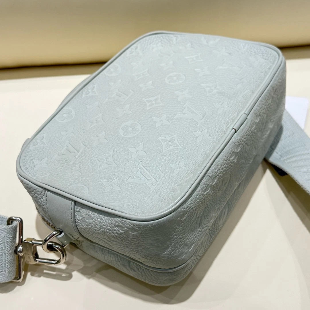 Louis Vuitton S-Lock Calfskin Monogram Empreinte Gray Handbag Crossbody