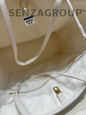 Louis Vuitton Neverfull Monogram Beige Tote Shoulder Bag Classic Women