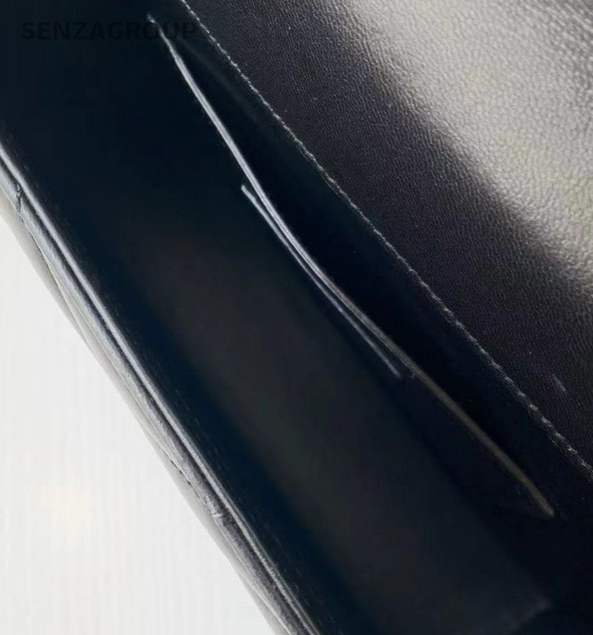 Saint Laurent Envelope Chain Logo Shoulder Bag Black Gold Used Women Classic