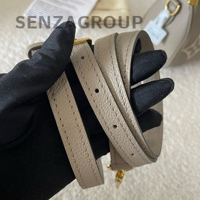 Louis Vuitton Speedy Nano Leather Handbag Shoulder Bag Grey Gold
