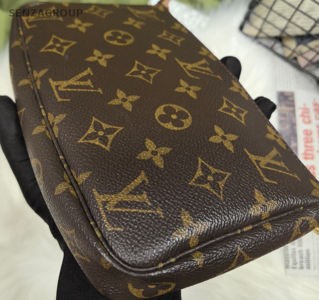 Louis Vuitton Pochette Voyage Monogram Top Handle Shoulder Bag Brown Women