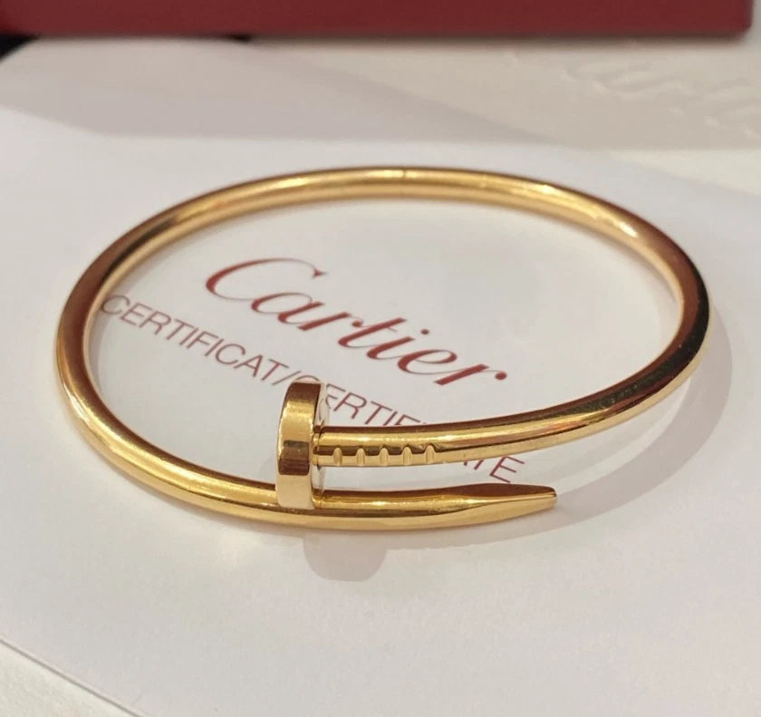 Cartier Juste Un Clou 18k Yellow Gold Wide Bangle Bracelet Size17