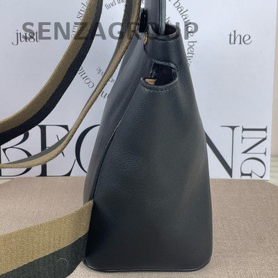 Fendi Black Leather Bucket Bag with Gold Hardware - Women's Fashion