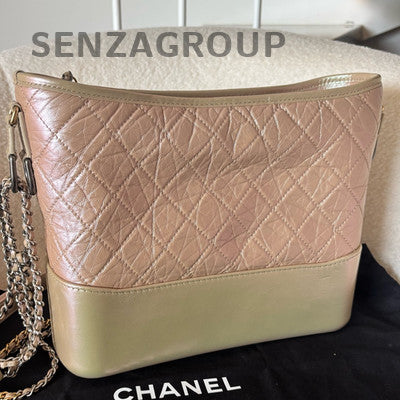 Chanel Gabrielle Hobo Bag Medium Size Pink Gold Hardware Chain Strap