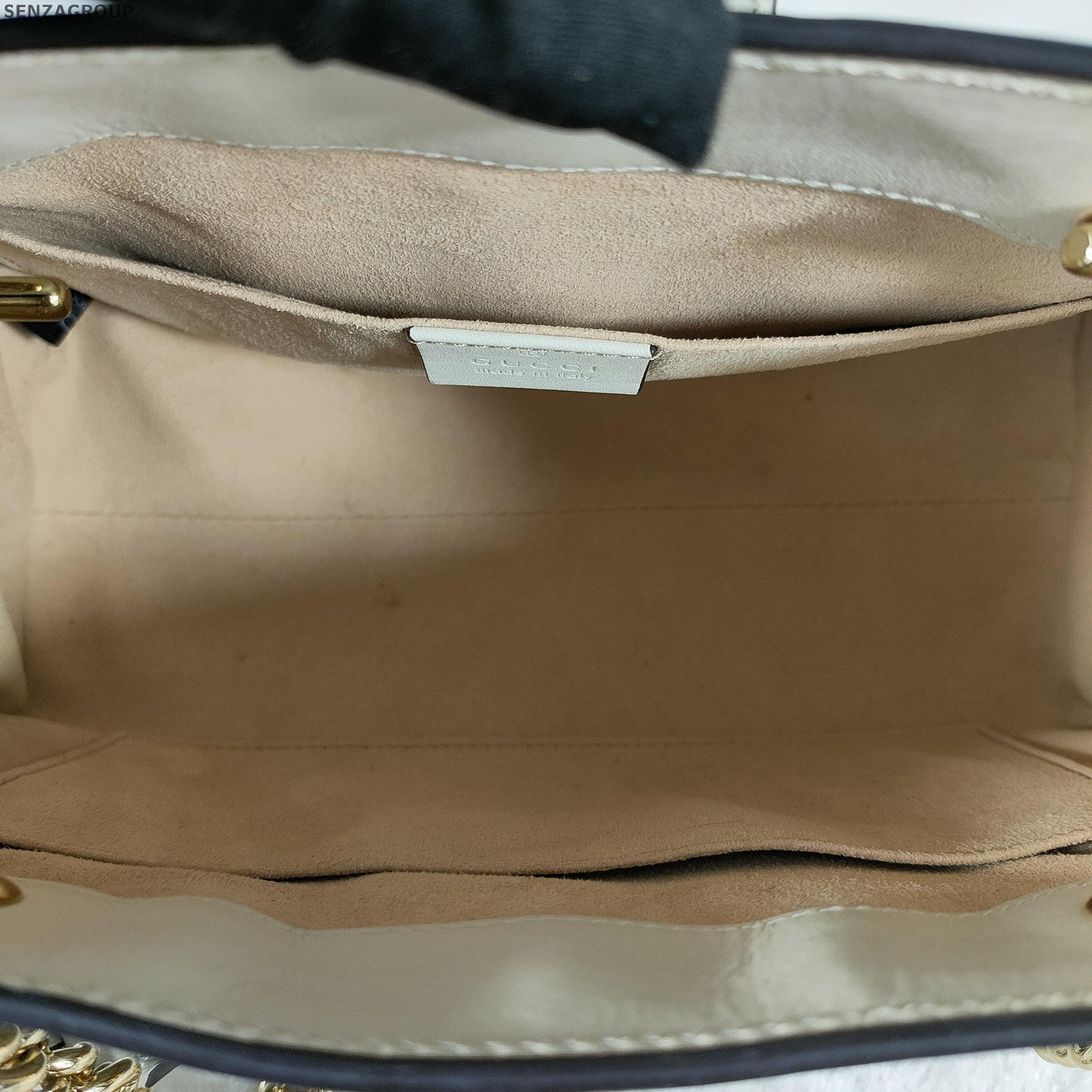 Gucci Padlock Small Tote Bag Chain Shoulder Bag White Beige Classic Women
