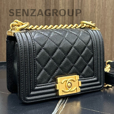 Chanel Le Boy Mini Black Gold Chain Shoulder Crossbody Bag Classic