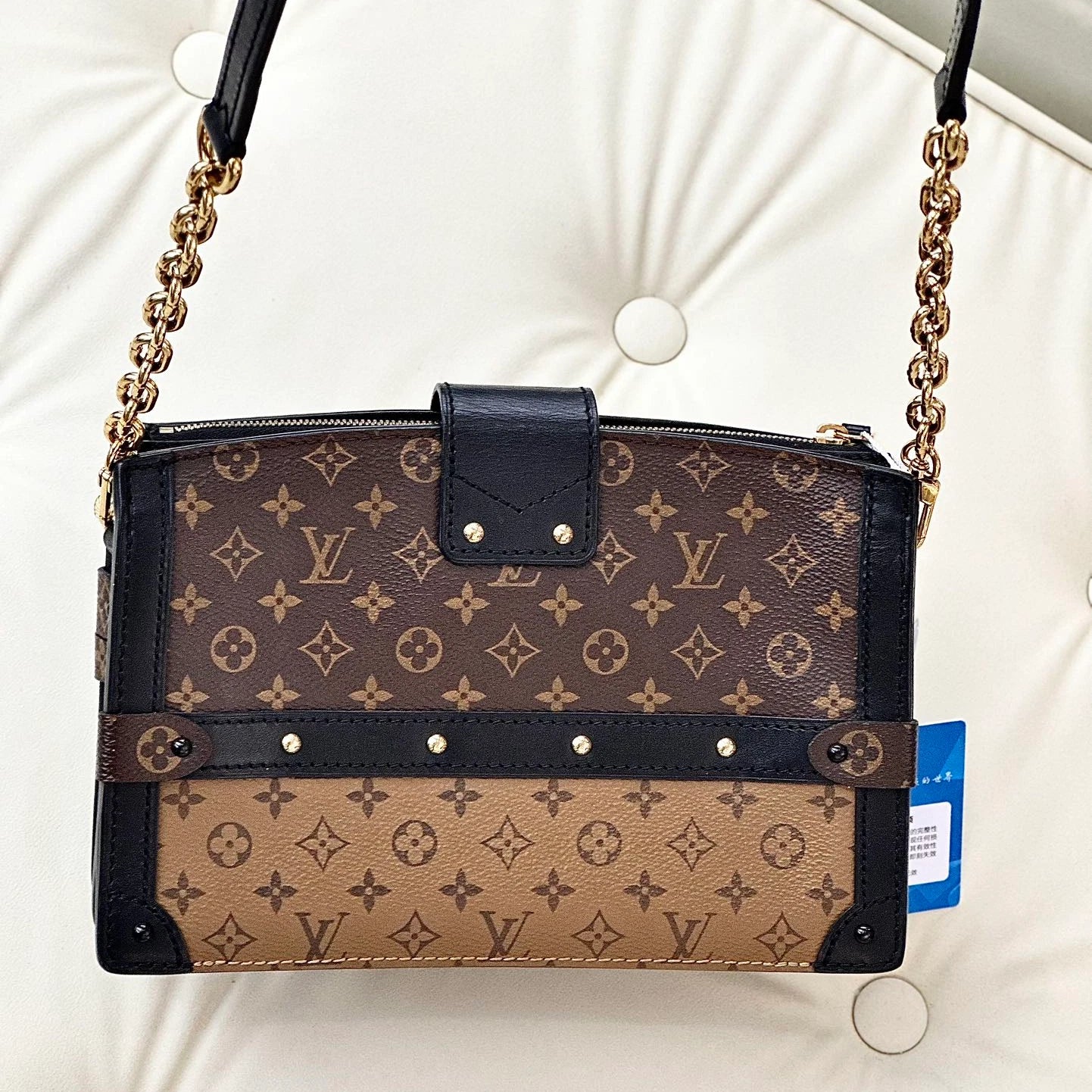 Louis Vuitton Trunk Monogram Chain Shoulder Crossbody Bag Brwon Gold Women S