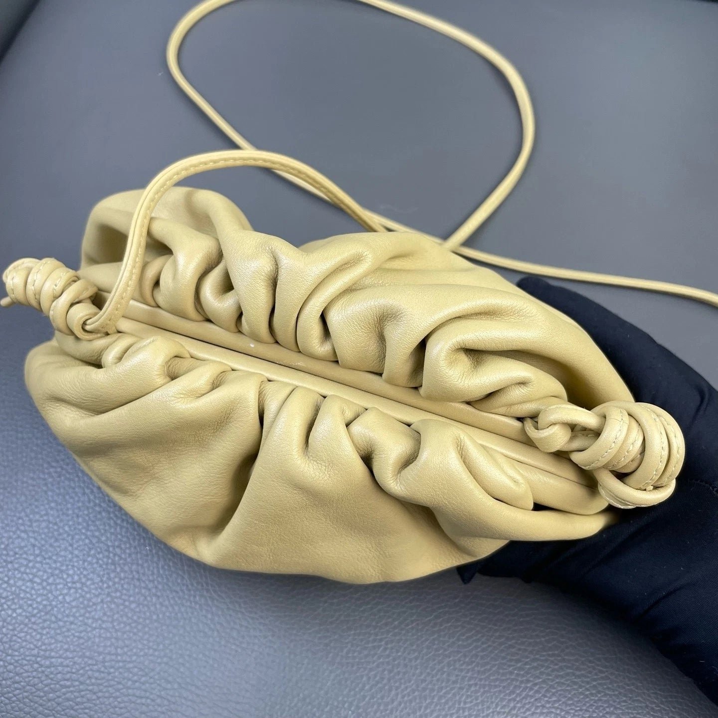 Bottega Veneta Mini Yellow Calfskin Cloud Shoulder Crossbody Women