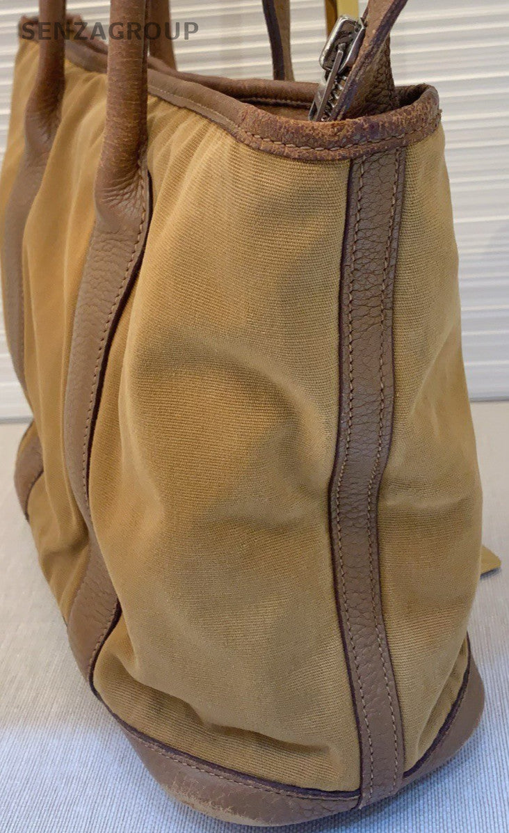 HERMES Garden Vintage Tote Shoulder Bag Brown Used Women Classic
