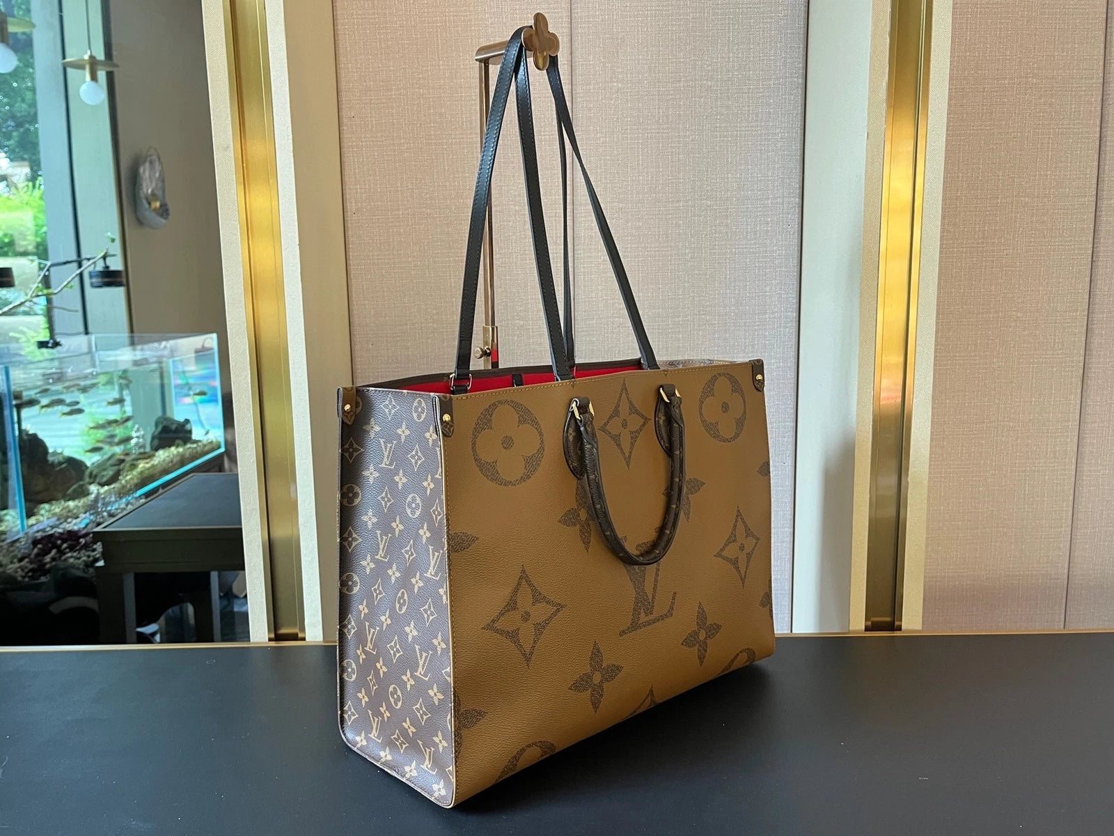 Louis Vuitton Brown Monogram Large OnTheGo Tote Bag For Women