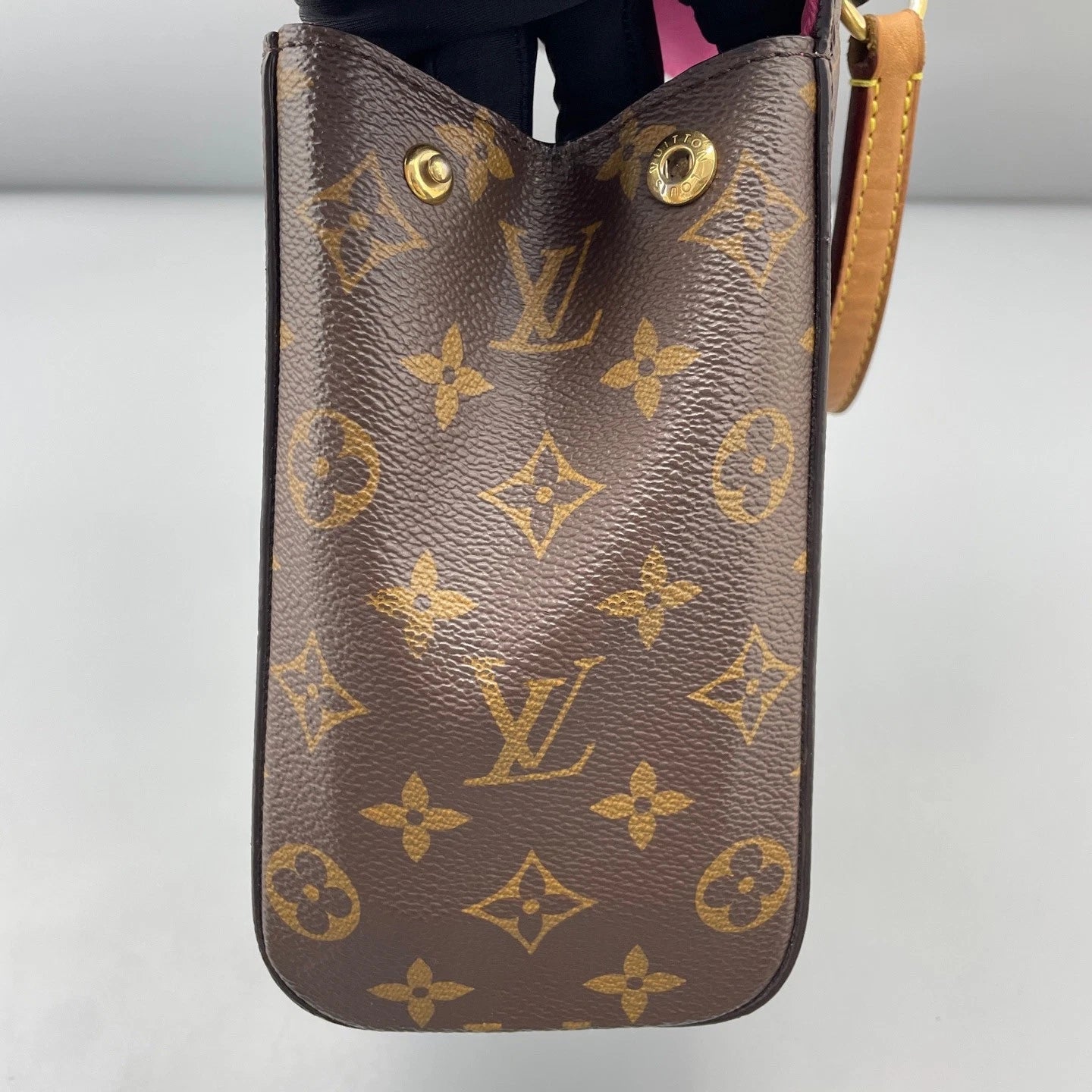 Louis Vuitton Monogram BB Top Handle Crossbody Bag Brown Gold Women Classic