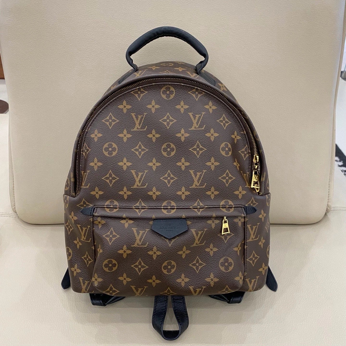 Louis Vuitton Palm Springs Monogram Brown Gold Backpack Excellent