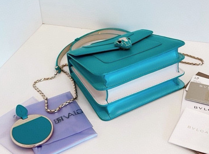 Bvlgari Serpenti Forever Top Handle Peppermint turquoise greenChain Shoulder bag
