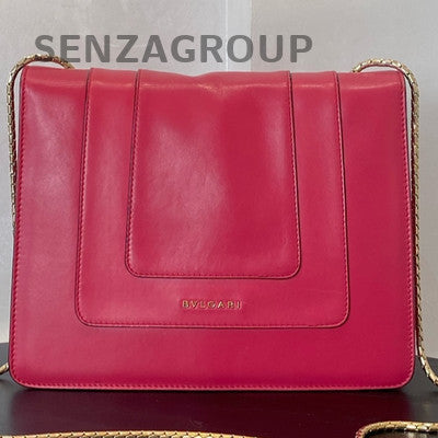 Bulgari Serpenti Forever Medium Pink Chain Shoulder Bag Gold Clasp