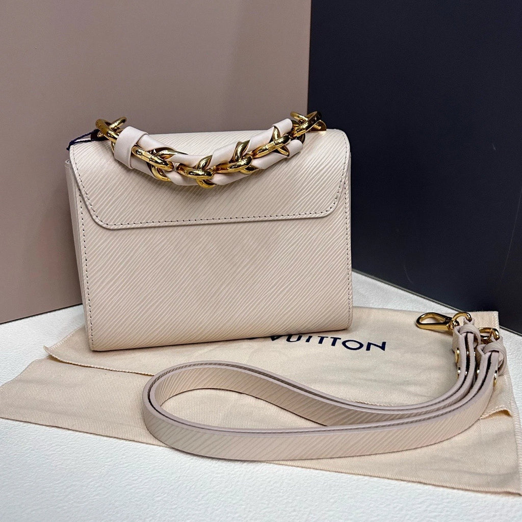Excellent Louis Vuitton Twist PM Gradient Enamel Chain White Gold Shoulder Bag