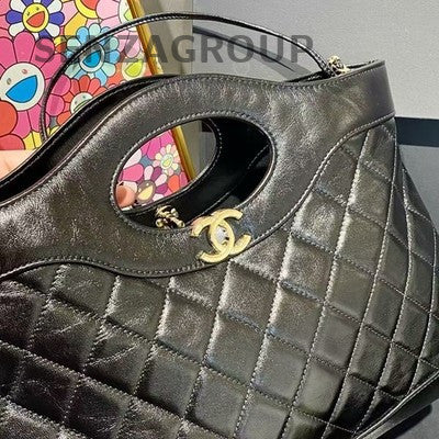 Chanel Black Gold 31 Bag Large Flap Chain Shoulder Crossbody Bag