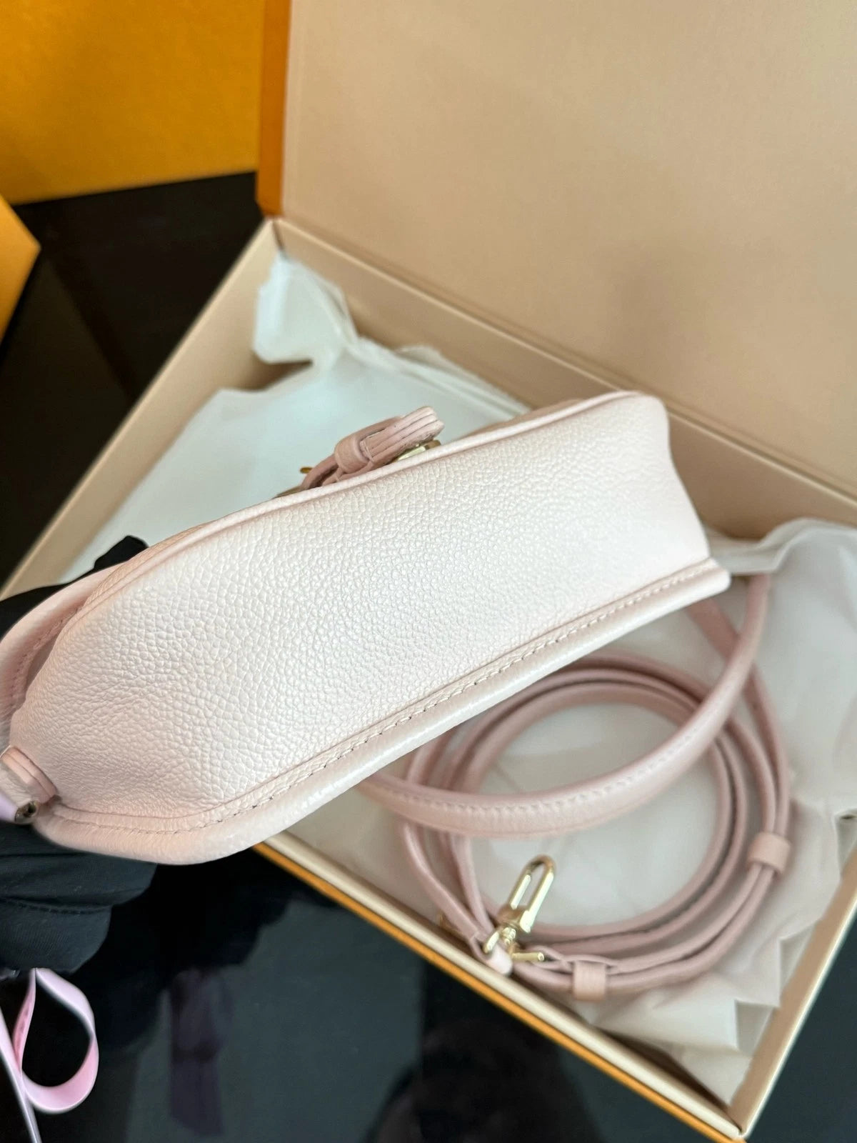 Louis Vuitton Nano Baguette Pink Leather Shoulder Bag For Women