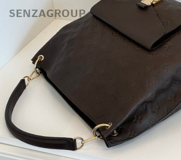 Louis Vuitton Métis Hobo Monogram Top Handle Bag Crossbody Brown Gold Women