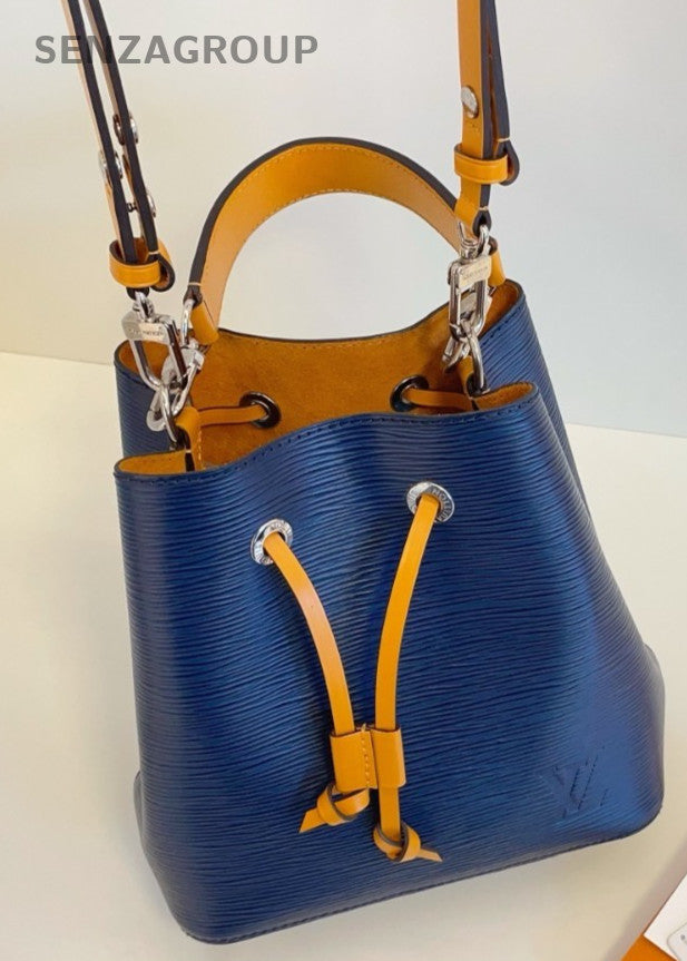 Louis Vuitton NeoNoe BB Epi Leather 2way Shoulder Handbag Women Blue Yellow