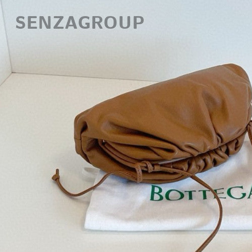 Bottega Veneta Mini Pouch Calfskin Leather Crossbody Brown Women Classic