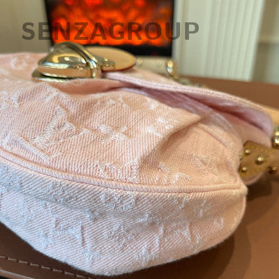 Louis Vuitton Denim Sunset Shoulder Bag Pink Gold Women's Fashion