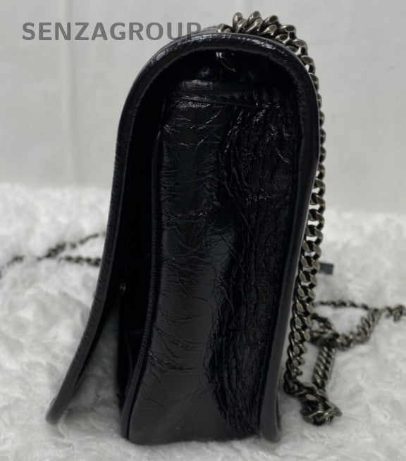 Saint Laurent Niki WOC Chain Shoulder Bag Black Silver Used Women Classic