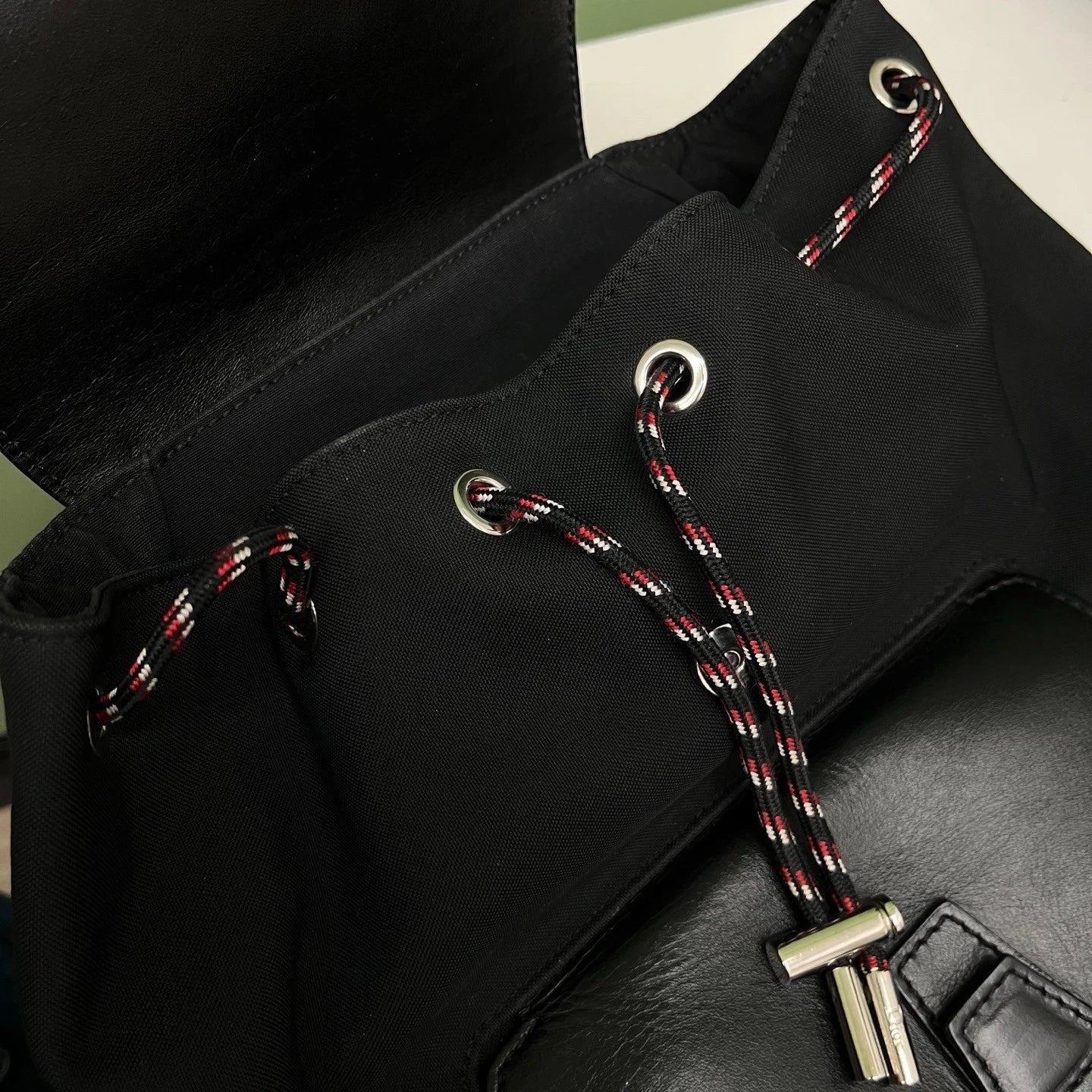Christian Dior Color String Backpack Black Women