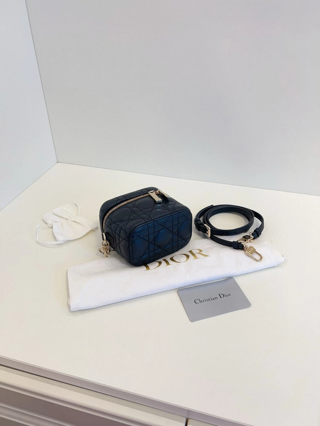 Dior Vanity Leather Shoulder Bag Excellent