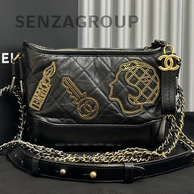 Chanel Small Black Gold Gabrielle Hobo Bag Chain Shoulder Crossbody Classic