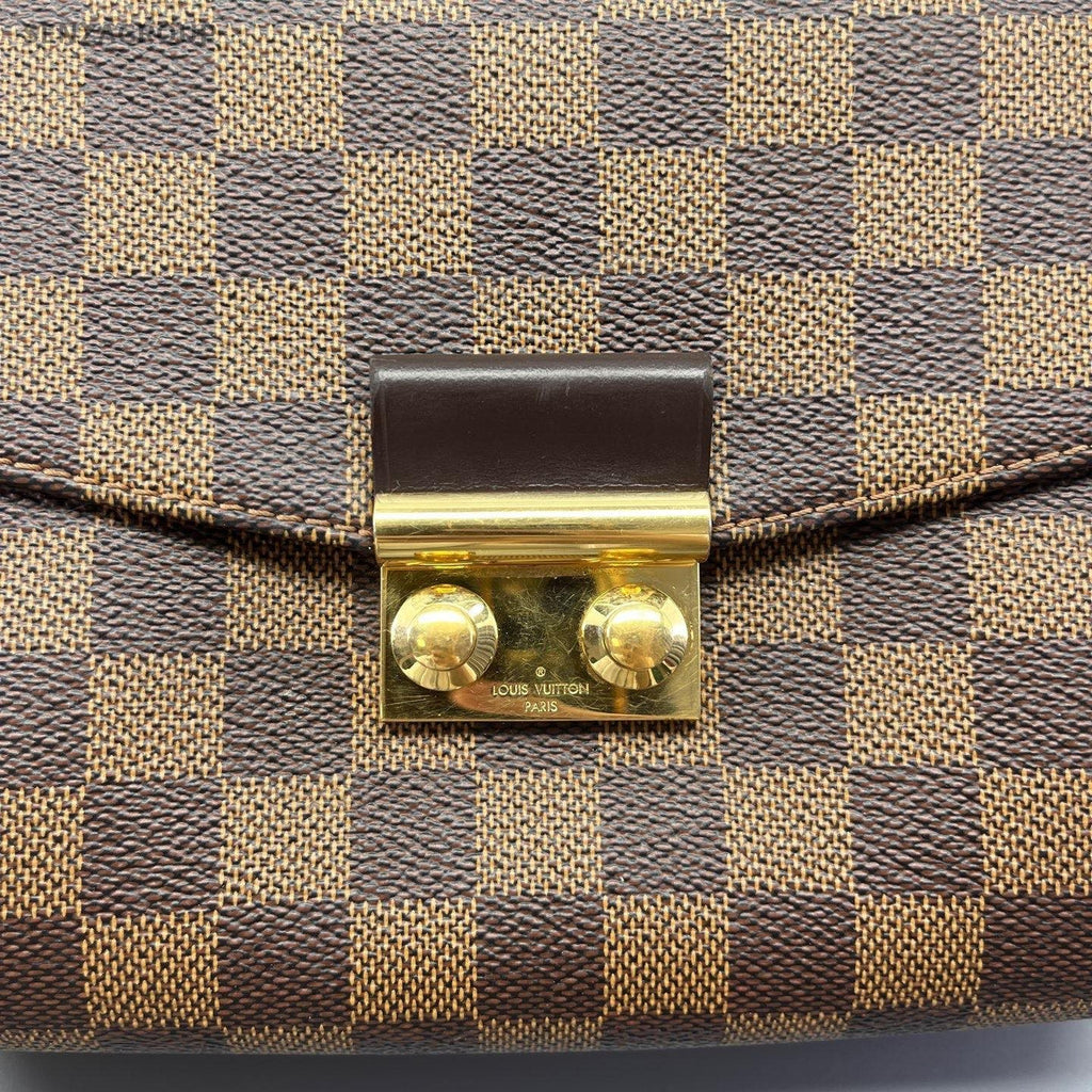 Louis Vuitton Damier Ebene Top Handle Shoulder Crossbody Messenger Bag Brown